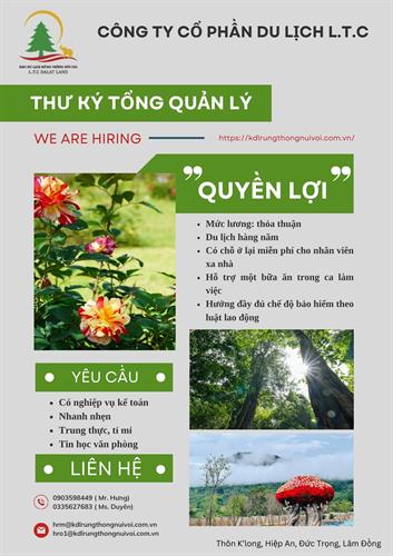 THÔNG TIN TUYỂN DỤNG CÔNG TY CỔ PHẦN DU LỊCH L.T.C