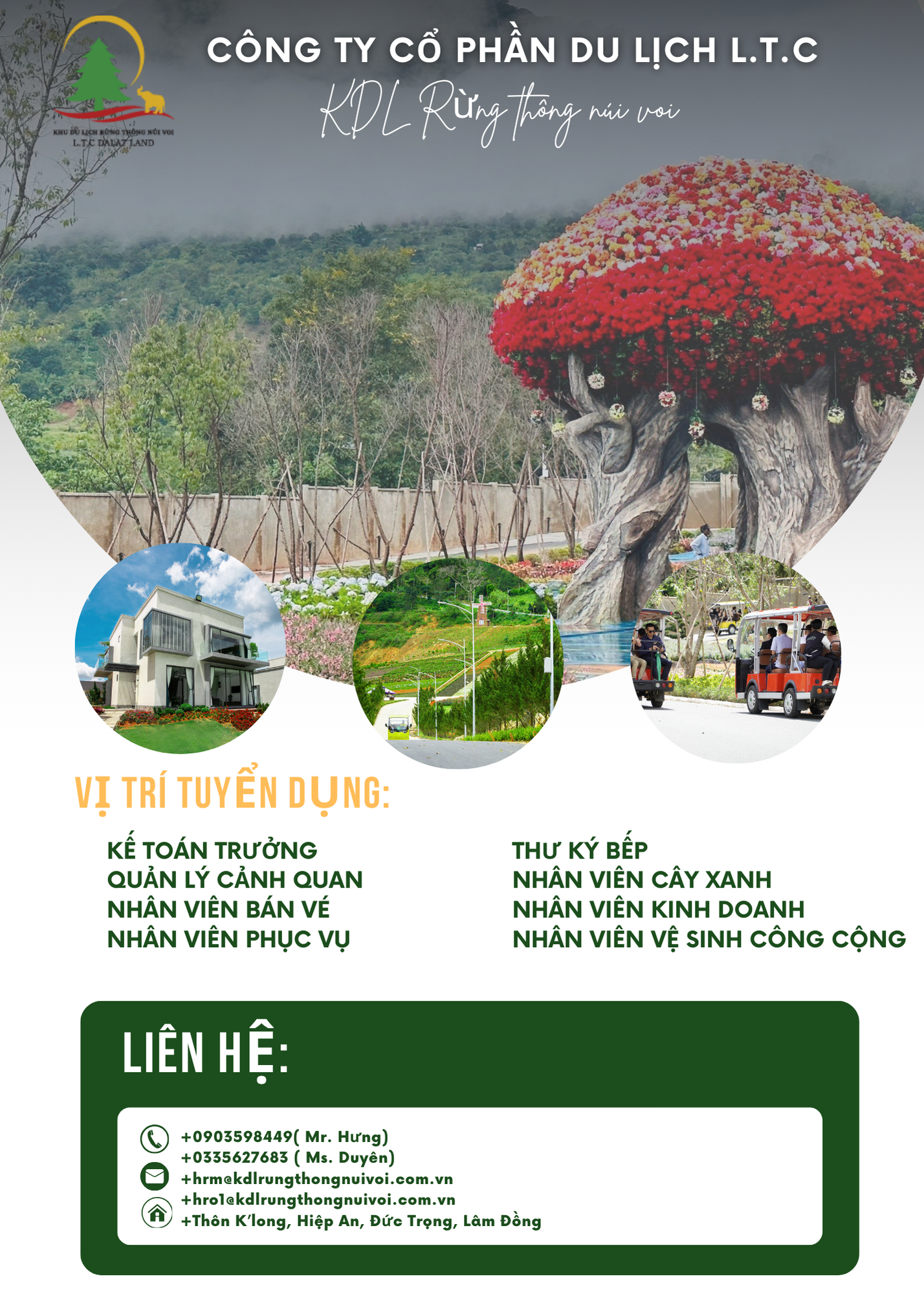 THÔNG TIN TUYỂN DỤNG CÔNG TY CỔ PHẦN DU LỊCH L.T.C